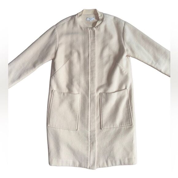 Thakoon Collective Pocket Front Coat Wool Blend Off White Womens Size Large - Picture 7 of 10